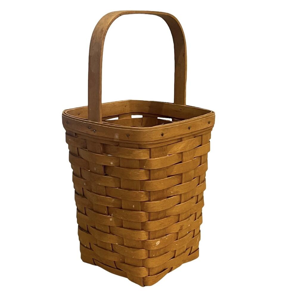 Longaberger Tall Basket Handle 1995 13.5" x 7" Handwoven Wood Made in Usa